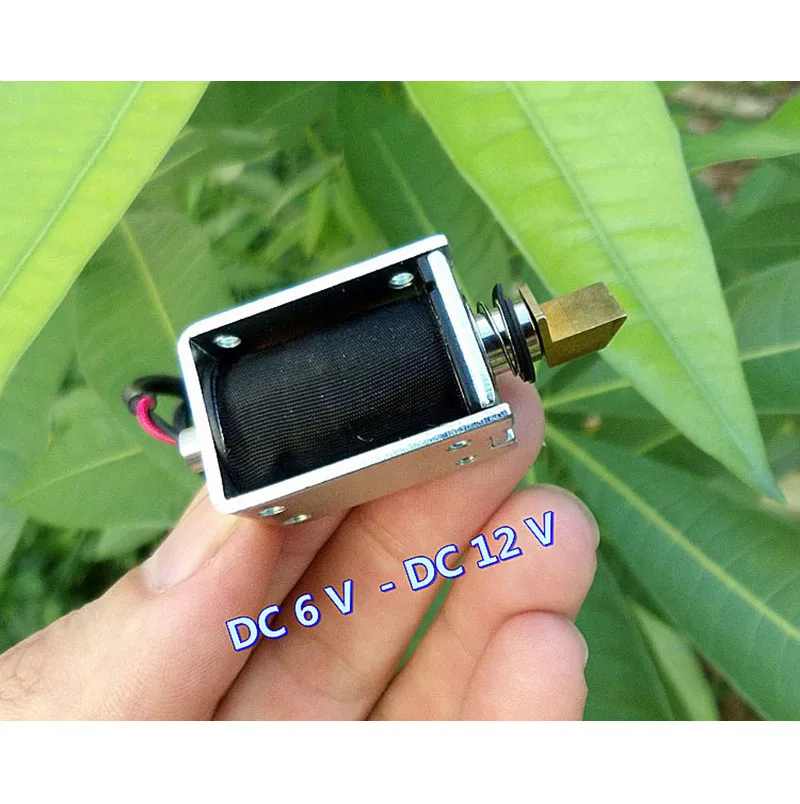 DC 6V-12V 흡입식 푸시풀형 프레임형 DC 솔레노이드 전자석 스트로크 3mm