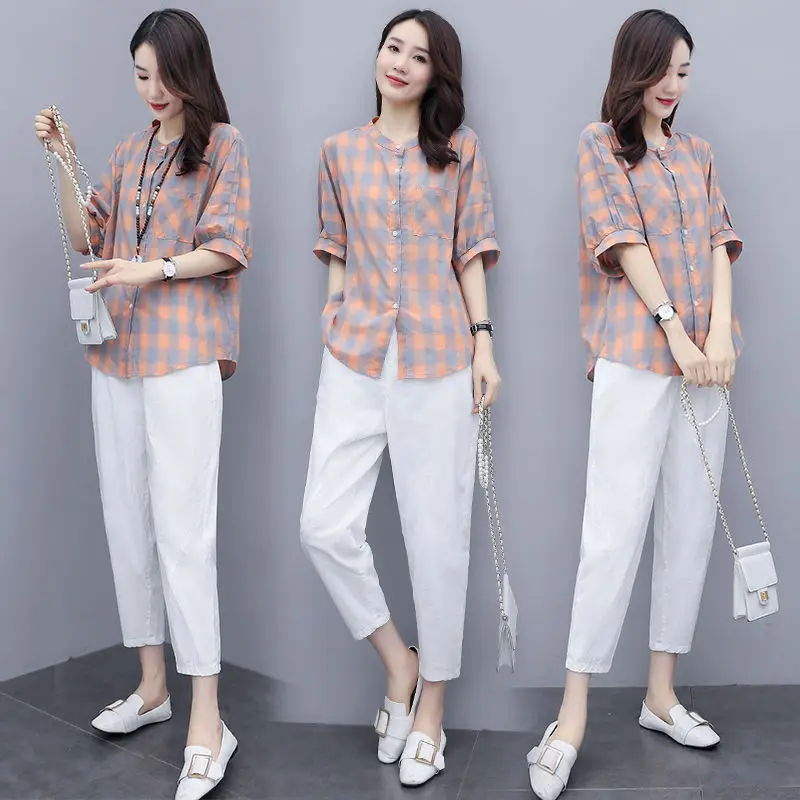 Skirts Womens Two Piece Set Linen Blend Cropped Women Shirt Draped Skirt Autumn Fashion Casual Dress Sets Summer spring new