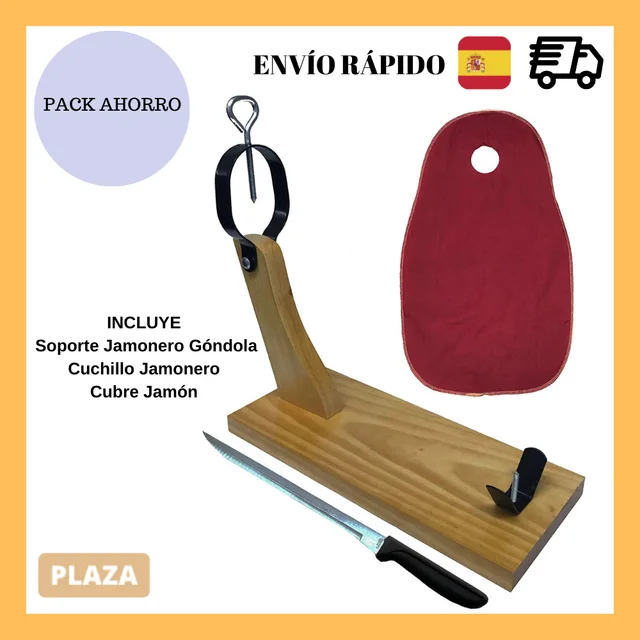 JamonOnline - Soporte Jamonero Góndola + Cuchillo Jamonero + Cubre Jamón.  Jamonero de Madera, Cuchillo para Cortar Jamón, Tela Cubre Jamón. Soporte  de Jamón para Cocina. - AliExpress