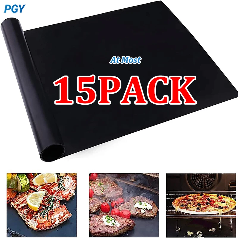 

At Most 15PACK Non-stick BBQ Grill Mat Reusable Baking Mat Outdoor Picnic Cooking Barbecue Tools Cooking Grilling Sheet 40*33cm