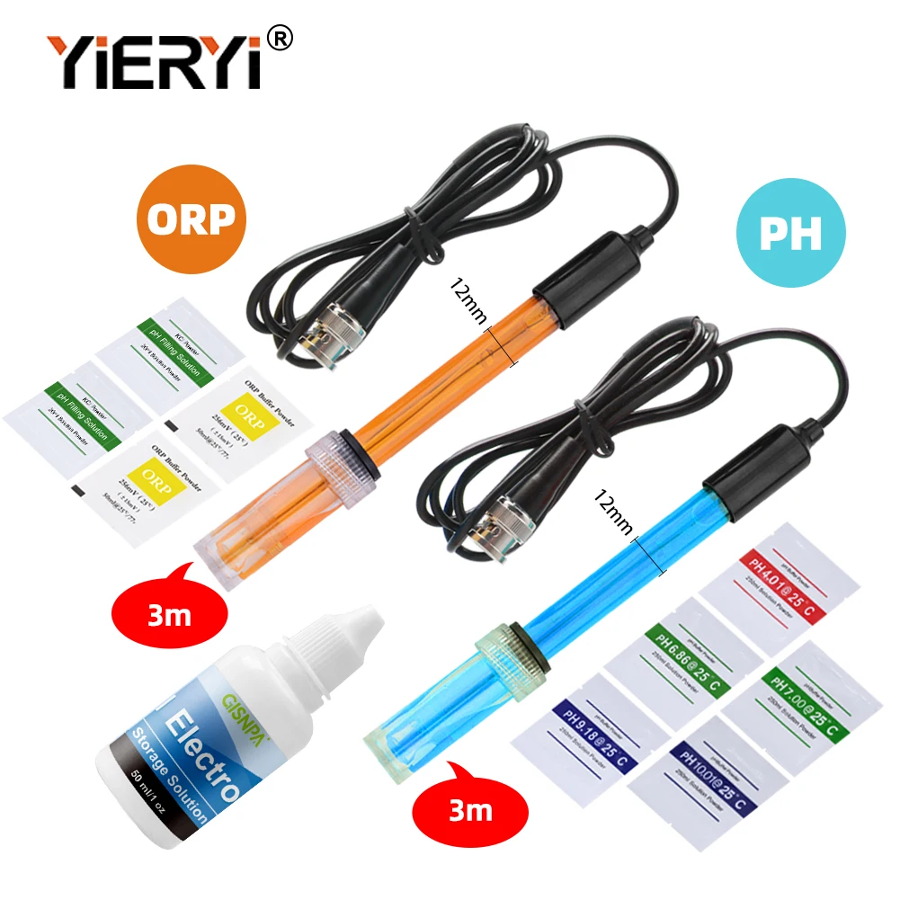 PH ORP Probe Sensor 300cm Cable With BNC Q9 Connector For Aquarium Hydroponics W