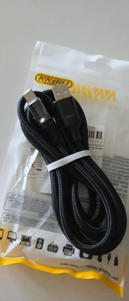 120W USB Phone Super Fast Charging Cable With LED Display 100W Type-C To Type-C Data Cord photo review