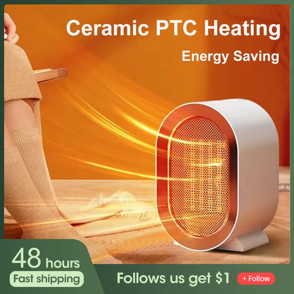 

1200W PTC Ceramic Heating Mini Portable Desktop Fan Heater 2 Modes Fast Heating Energy Saving For Home Office Winter