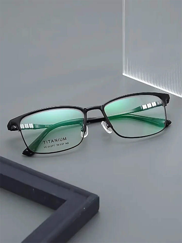 Chashma Unisex Full Rim Polygon Square Titanium TR 90 Eyeglasses 703312 Image 2