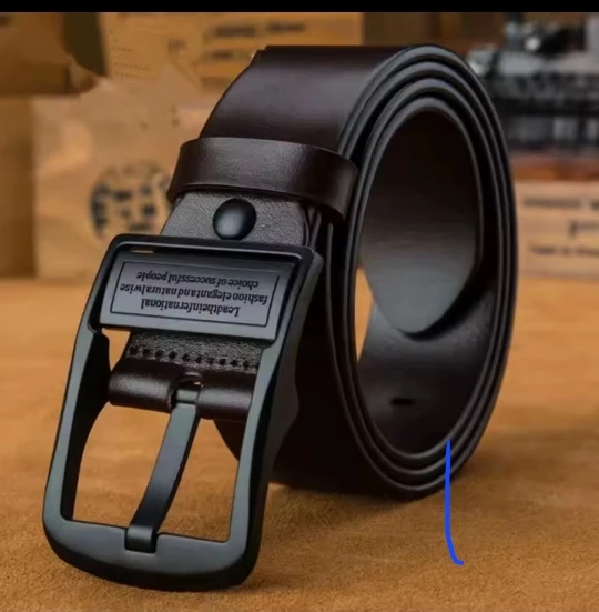 MIDNIGHT SOVEREIGN™ – Black Buckle Genuine Leather Belt photo review