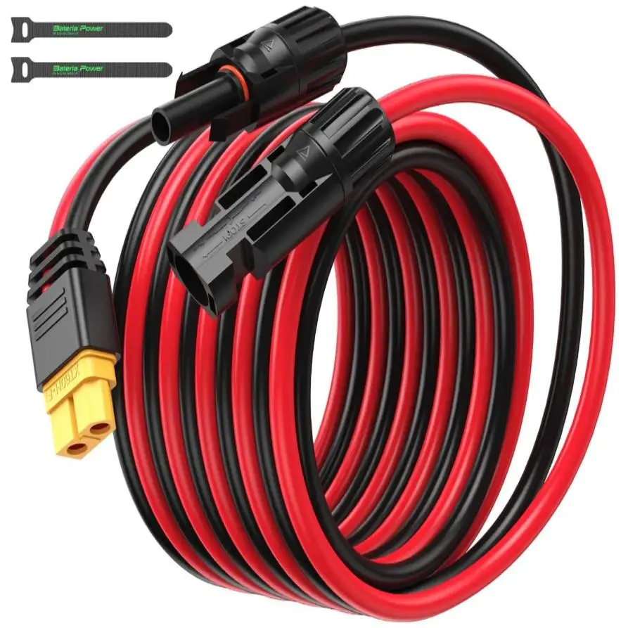 Bateria Power 10FT 12AWG 태양광 커넥터 - RV 접이식 태양광 패널, 발전소용 XT60 연장 케이블 충전 어댑터