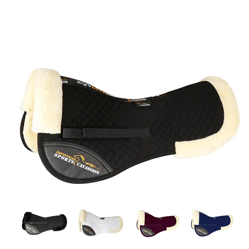 Equestrian Wool Saddle Pad 3D Thickened Wool Pad Equestrian Shock Absorbing Saddle