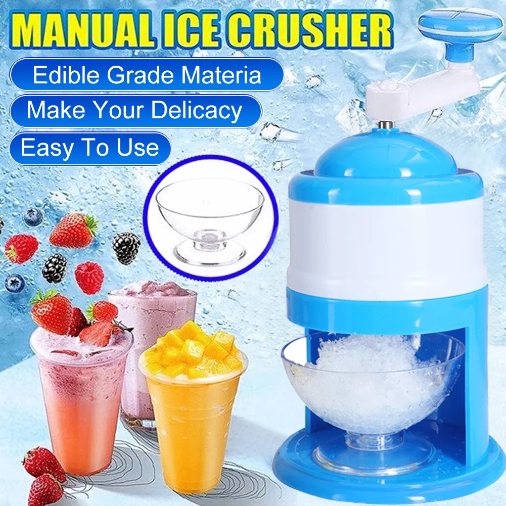 Ice Crusher with Handle,Home Easy Ice Shaver Crusher- Manual Ice Cube  Crusher for Smoothies, Drinks and Other Occasions