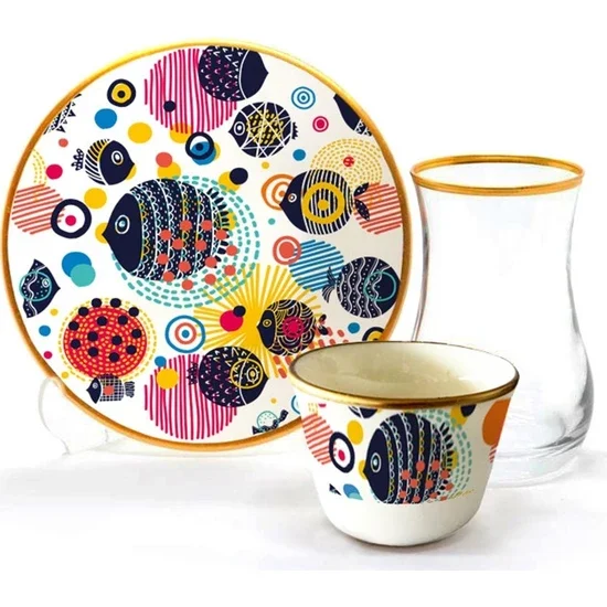 

Чайный набор Toygar Damla Efe 6 + 6 милых Рыбок