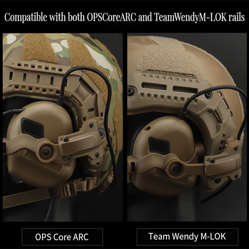 Tactical Headset Bracket Tactical Headset Rail Mount Bracket 360&deg; Rotation Fit OPS Core ARC and Team Wendy M-LOK Rail