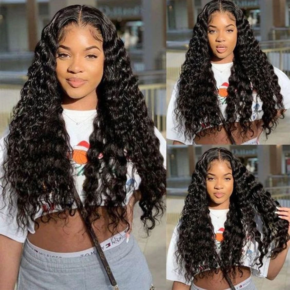 Peruvian Deep Wave Bundles Human Hair Water Wave Loose Deep Curly 1 3 4 PCS 30 Inch Long Extensions human hair extensions human hair bundles