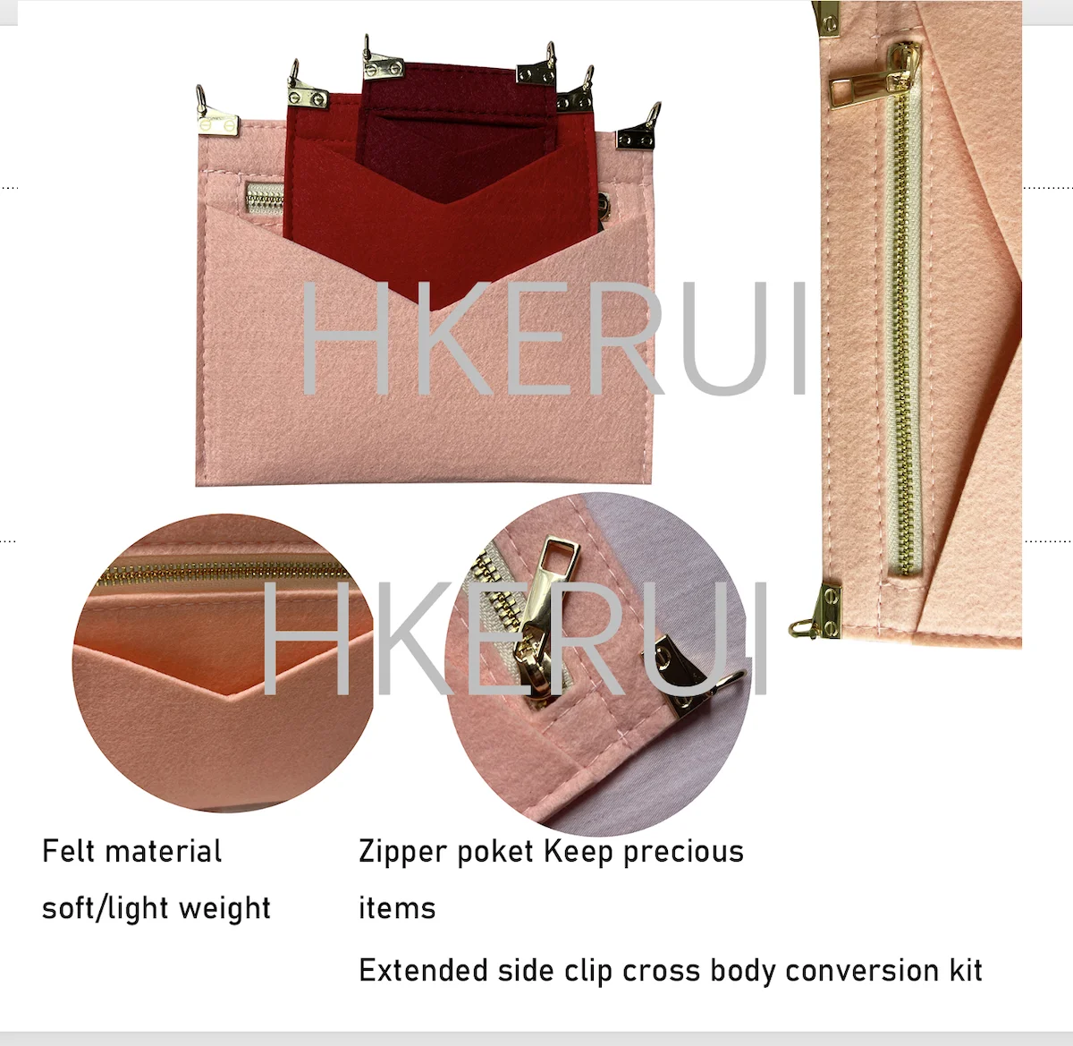 Conversion Kits For Monogram Pochette Kirigami (Set Of 3),Bag Insert Organizer Inner Liner,Lightweight Aluminum Chain 80cm-120cm 5