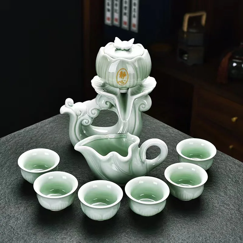 Porcelain Chinese Gongfu Tea Set Portable Teapot Set with 360 Rotation Tea Maker and Infuser Portable Gift Bag tea infuser photo review