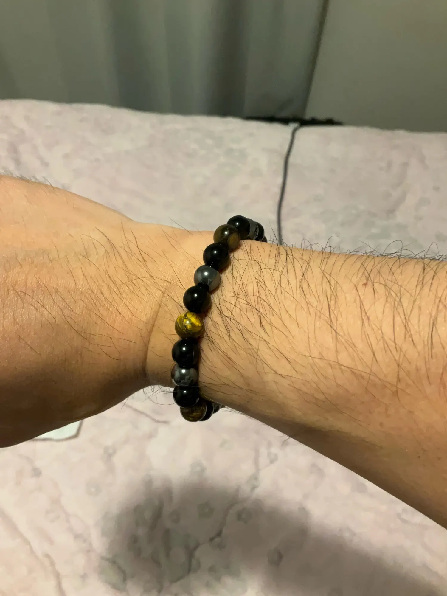 Triple Protection Bracelet: Tiger’s Eye, Obsidian & Hematite photo review