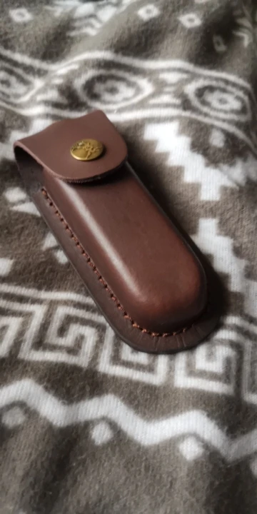 1 peça marrom dobrável faca ferramenta lanterna cinto loop caso titular bainha de couro bolso caça acampamento ao ar livre transportar equipamentos photo review