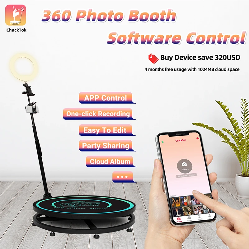 Distributeur automatique pour selfie Magic, plate-forme résistante à 45.3, photomaton ISub, vidéo 360, photomaton, fête de mariage, 360 pouces