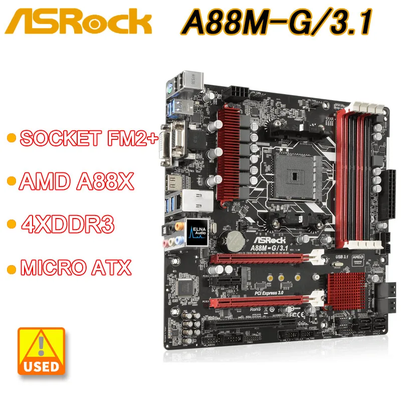 

Socket FM2+ AMD A88X Motherboard ASRock A88M-G/3.1 4XDDR3 64GB USB 3.1 M.2 USB 3.1 Micro ATX Support A8 AD8650 A10 AD680 cpu