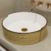 MEJE Art Basin Above Counter Bathroom Vessel Sink, Porcelain Ceramic Countertop (Include Pop Up Drain) 1