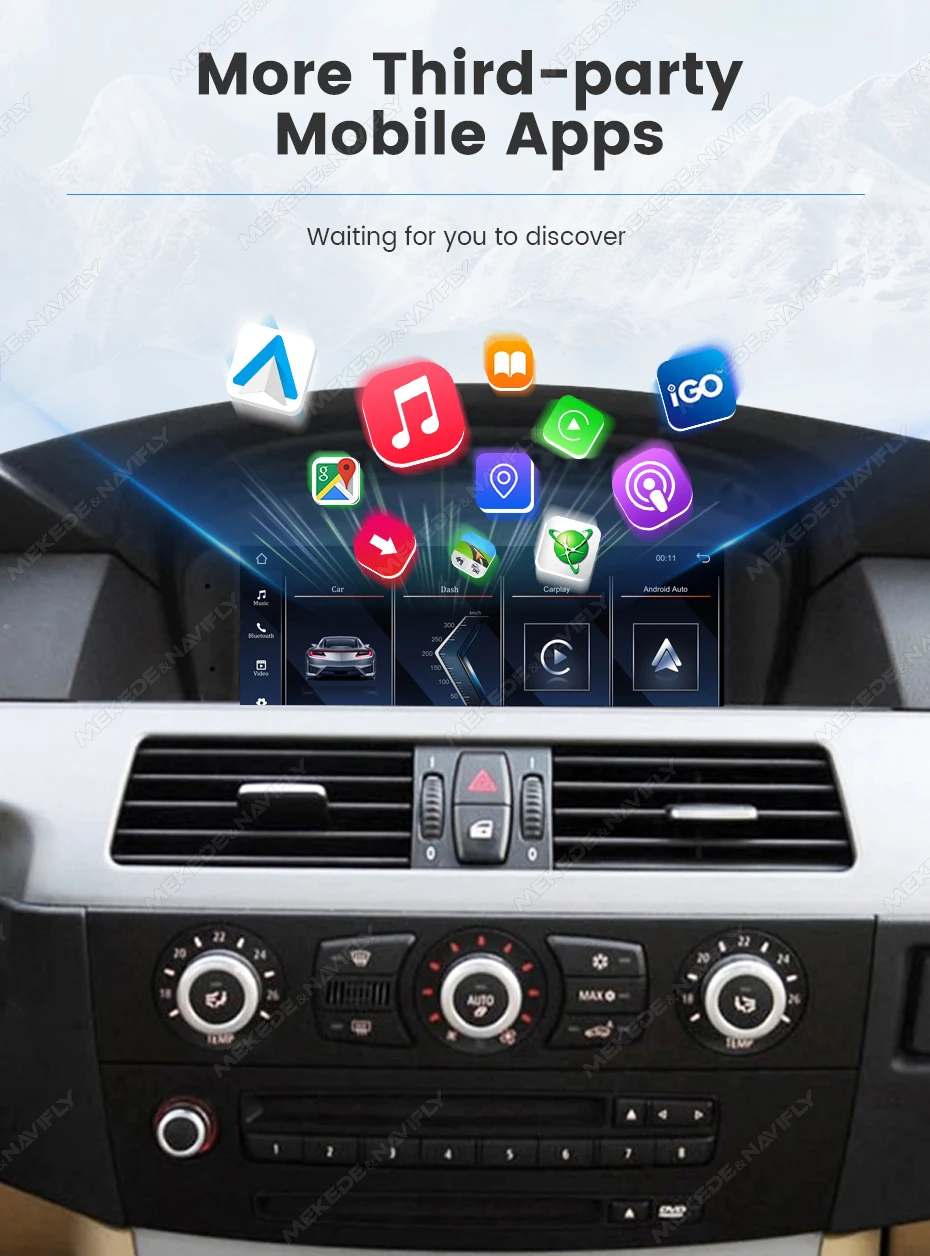 MEKEDE Linux Auto-Multimedia-Player für BMW 3er Serie E60 E61 E63 E64 5er Serie E90 E91 E92 E93 Kabelloses Carplay Android Auto Radio – Detail 16