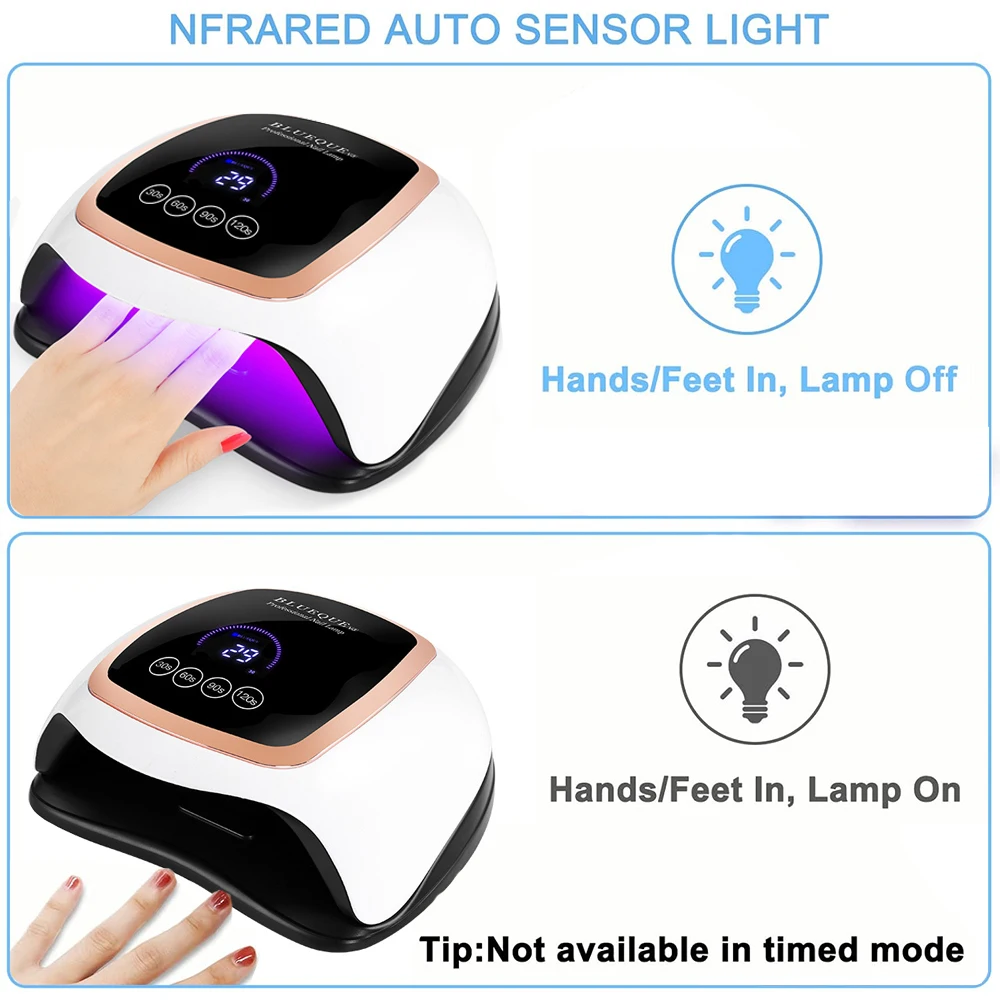 UV LED Lamp For Nails Drying Manicure Lamp With Memory Function LCD Display 168W Professional LED Nail Lamp Nail Art Salon Tools - Image 3