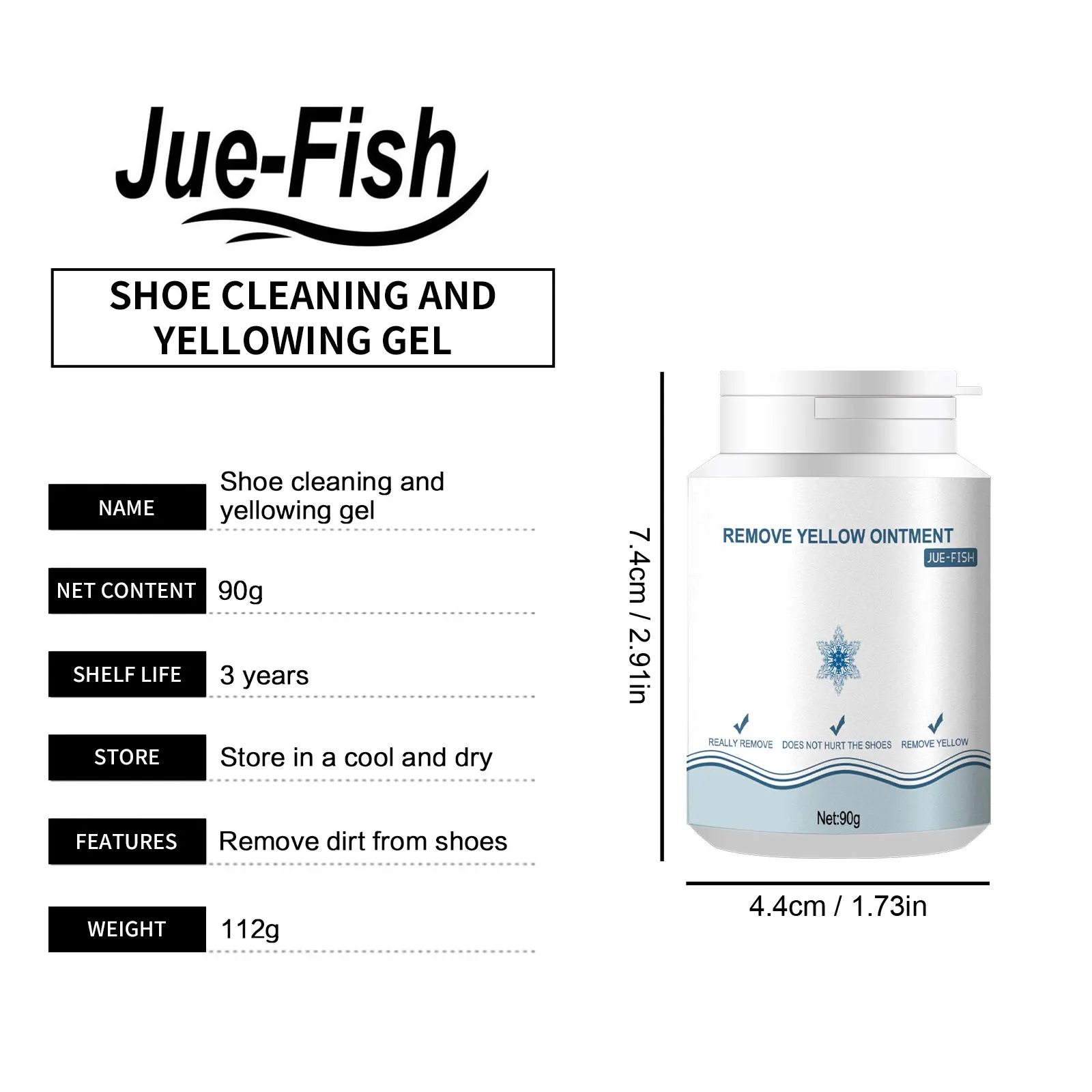 Jue Fish Shoe Cleaner Cleaning Whitening Shoe Sneakers Decontamination Remove Yellow Rubbish Stain Ointment Bright Foam Cleaner