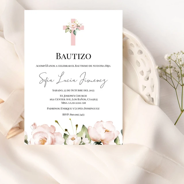 Catholic Baptism Invitations In Spanish