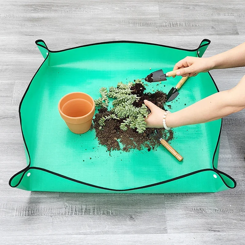 Planting Mat 1Pcs 50cm-100cm Gardening Potting Pad Foldable Waterproof Garden Plant Flower Pot Transplanting