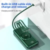 New 30000mAh Wireless Power Bank Fast Charging Built-in Quad Power Cable Mobile Phone Charger For iPhone 14 15 16 Xiaomi Samsung 5