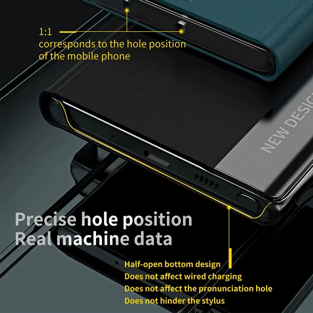 Leather Flip Magnetic Phone Case with Shockproof Stand Function - Elegant and Durable Design