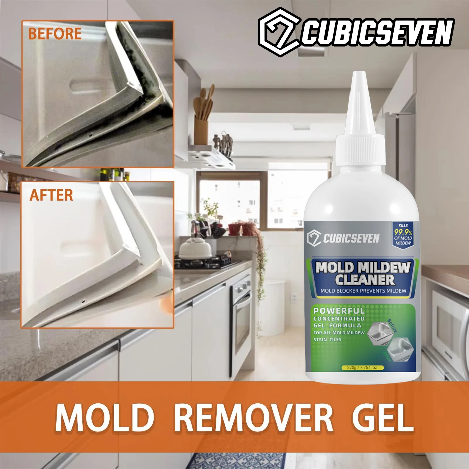 Cubicseven Mold Stain Remover Spray Cleaning Spray Tile Dirt Wash Spot Remover Shower Door Cleanser Kitchen Bathroom Cleaner mildew remover cleaner
