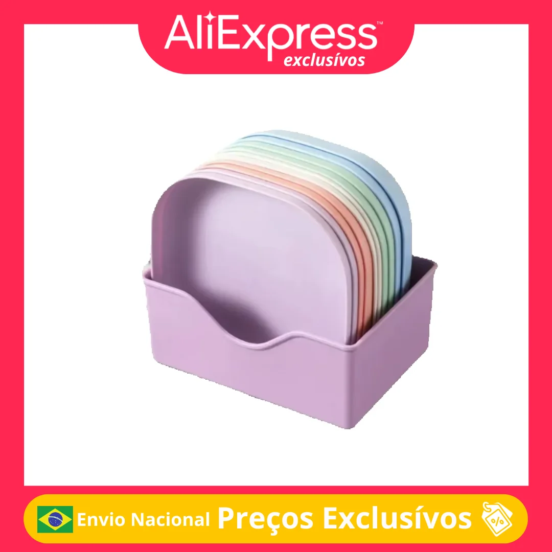 Conjunto 10 Pratos Plásticos Fofo Reutilizáveis Resistentes Tigela Pet Sobremesa Jantar Cozinha Festa
