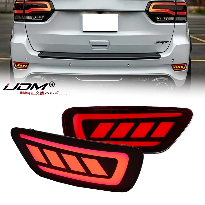 2pc LED Rear Bumper Reflector Lights For Jeep WK2 Grand Cherokee, Patriot, Compa