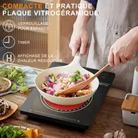 Cooksir Glass Ceramic Hob 1 Plate, Portable Hob with Plug, Infrared Heat, 2000 W, 28 cm, Glass Ceramic Hob, Safety Lock, 4 Hour Timer 4