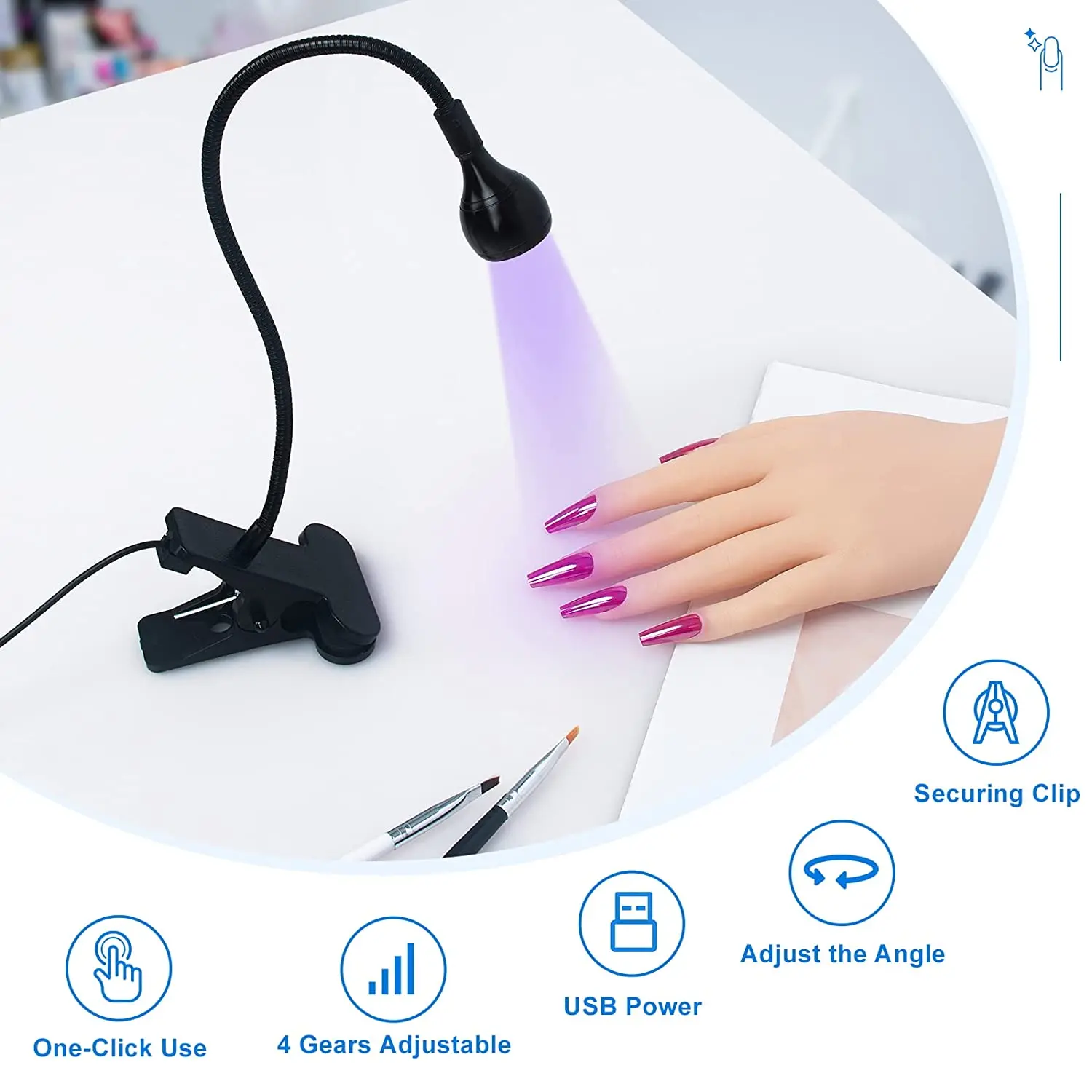 lampe uv pose americaine Mini lampe à ongles LED UV, sèche-ongles