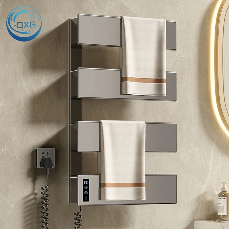 OXG electric heated towel rack heated bathroom towel rack drying dehumidification sterilization Digital display timer