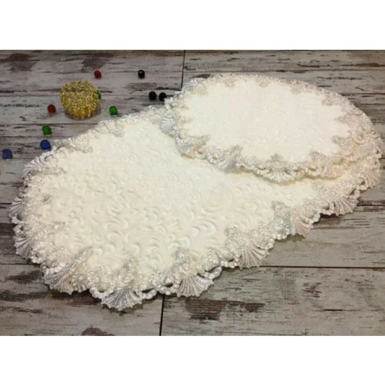 

Enti Home Textile French Lace Luxury 2 Piece Bath Mat Closet Set