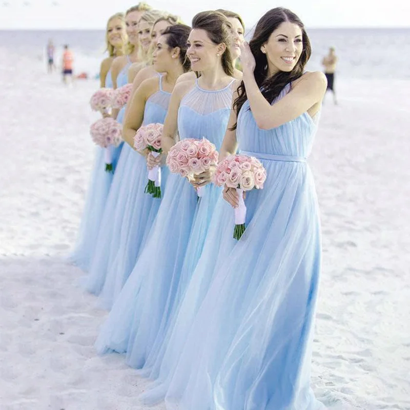 Damas De Honor Turquesa Vestidos De Damas De Honor En Playa - Main Image