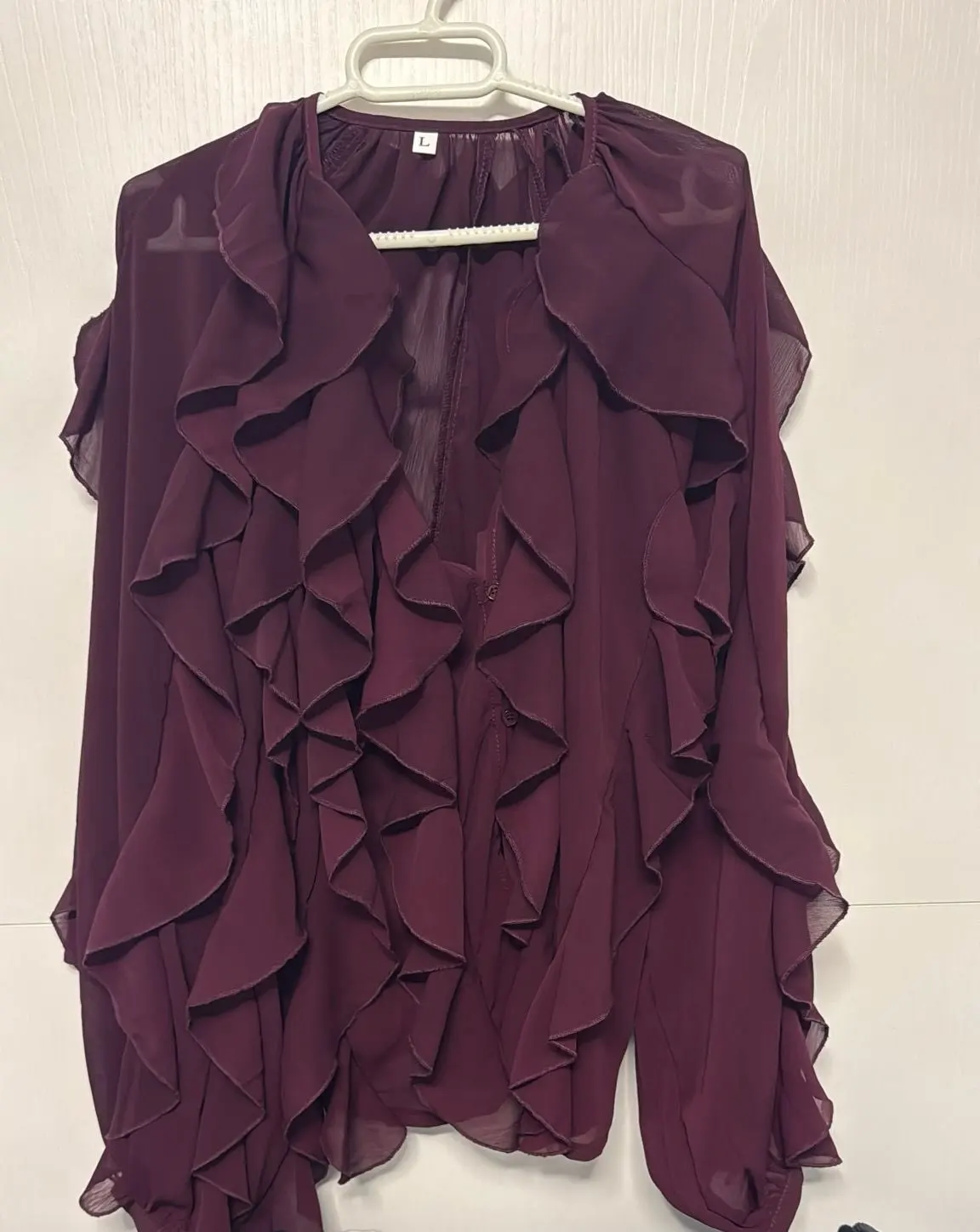 Guobioziy Women's Ruffled Semi-Transparent Blouse photo review