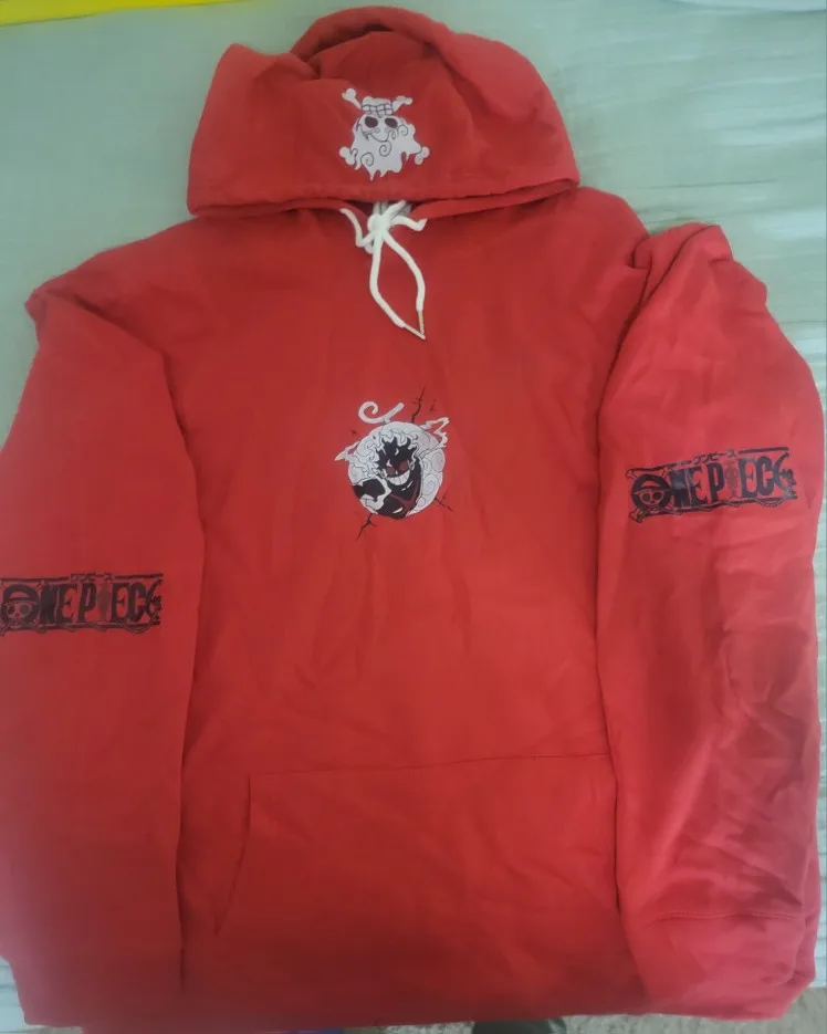 One Piece Gear 5 Luffy Hoodie – Zip-Up Anime Jacket with Sleeve Graphics (Multiple Colors)