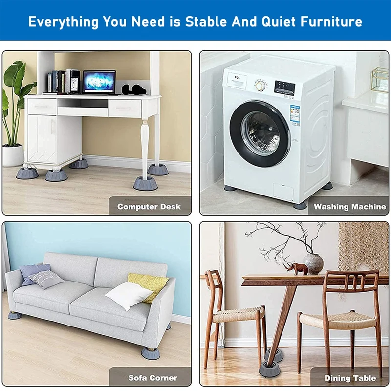 Washing Machine Pads Universal Refrigerator Shock Pad Non-Slip Shockproof Cushion Height Increasing Moisture-Proof