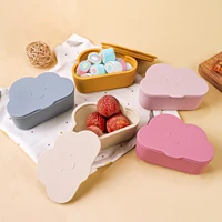 TYRY.HU 1pcs Silicone Lunch Box with Lid Round Food Crisper Bento Box Kitchen Storage Microwave Fruit Salad Fresh-Keeping 1