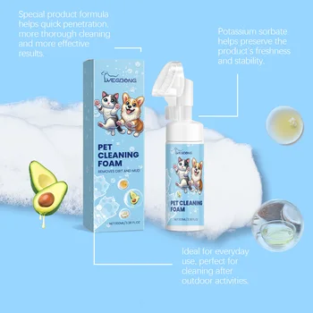 Yegbong 100ml Pet Paw Foam Cleaner For Dogs Cats Waterless Remove Dirt Mud Nourishing Pet Paw Remove Odor Pet Feet Clean Mousse 3