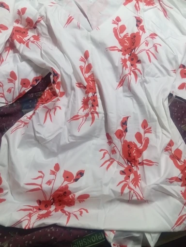 Women Print Dress Sexy V-Neck Bat Sleeve Ruffl Flowers Print Bohemian Beach Sundress Ladies Loose Summer Vacation Mini Dresses photo review