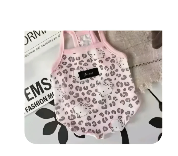 Spring Summer 2025 Pet Clothes – Spice Girls Wind Suspenders with Leopard Print