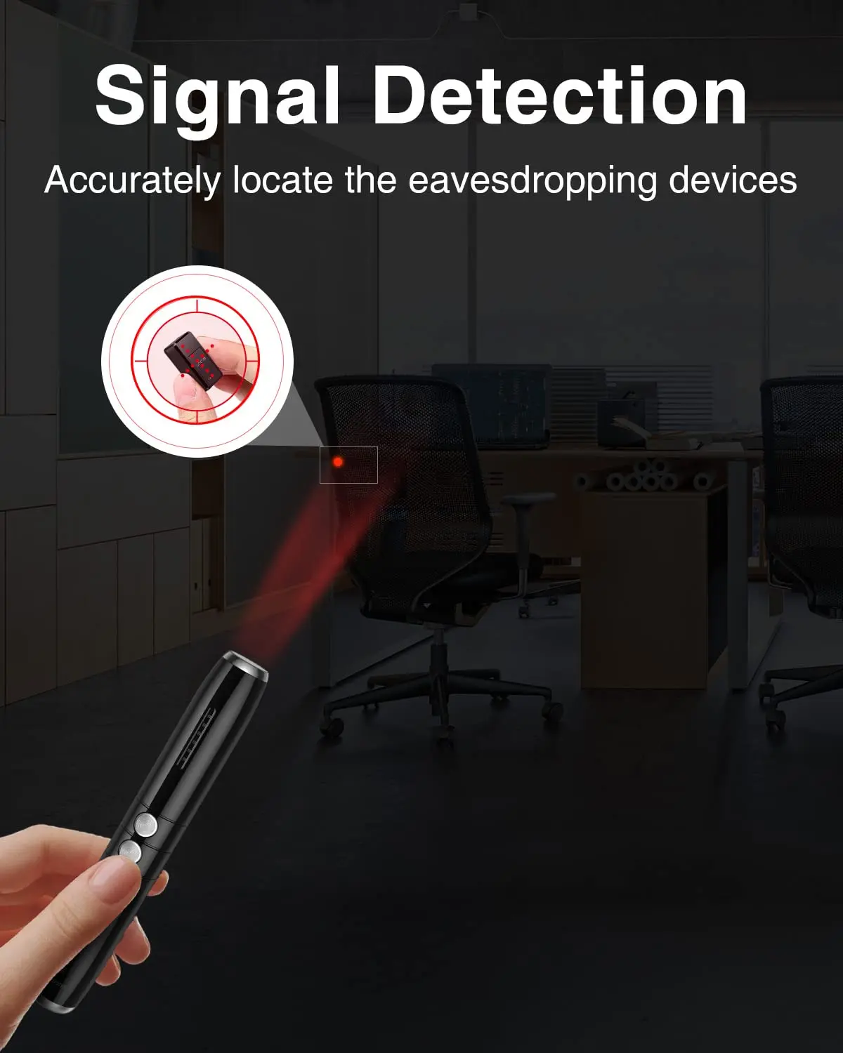 Hidden Camera Detectors Device Portable Wireless Bug Detector with 3 Professional Modes 5 Levels Sensitivity Tra