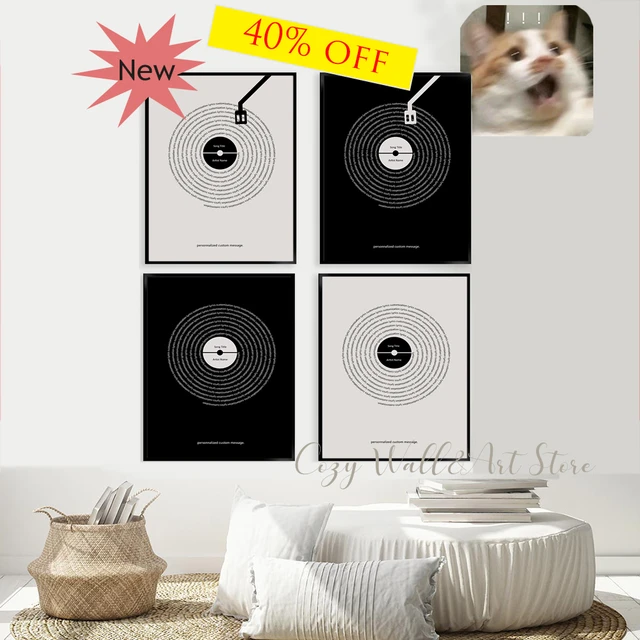 Song Lyrics Print Song Lyrics Wall Art Vinyl Record Custom 