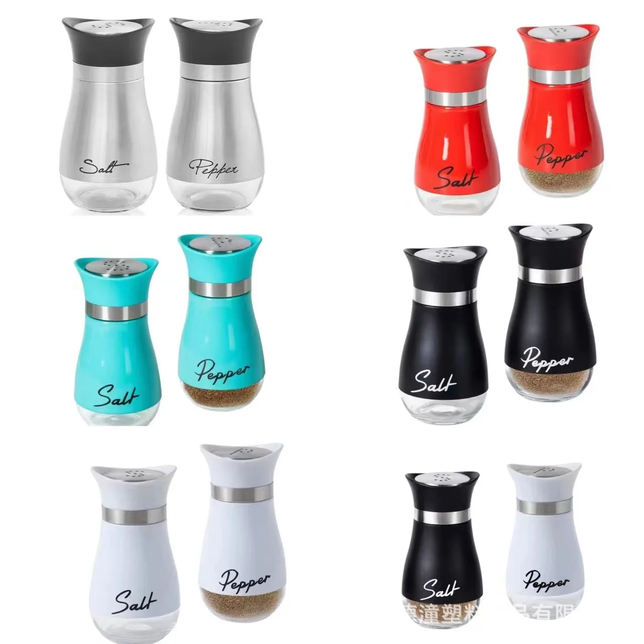2pcs Seasoning Bottles Stainless Steel Refillable Salt Pepper Shakers Set Portable Spice Jar Kitchen Restaurant Barbecue Gadgets salt shaker spices bottle salt pepper shakers seasoning jar