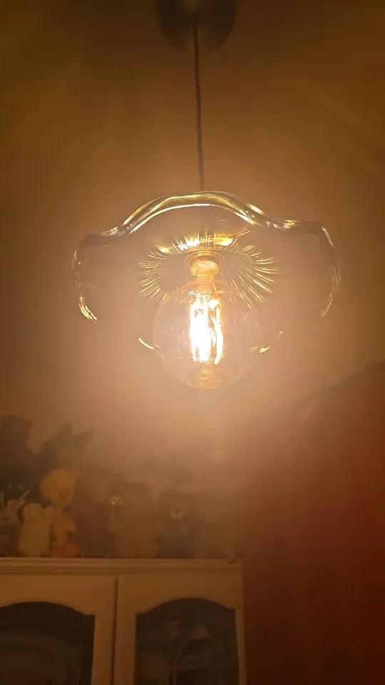 LED Pendant Light Fixture Colorful Glass Copper Hanging Lamp