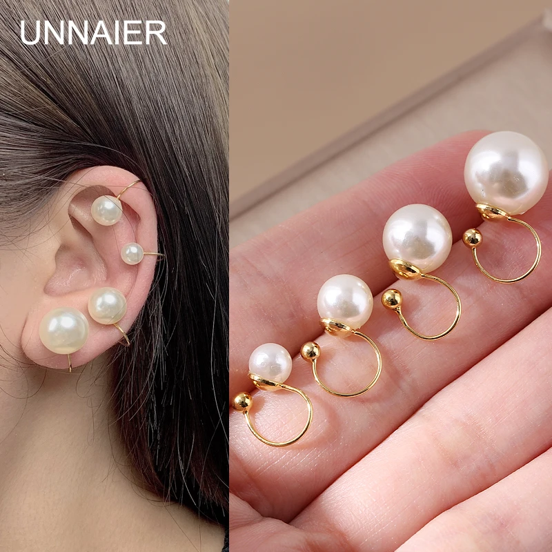Pearl Ear Clip Resin Material Female Retro Temperament No Hole Ear Clip Fashion Female Jewelry Earrings 1 Pair ear clip earrings clip earrings ear clip ear accessories