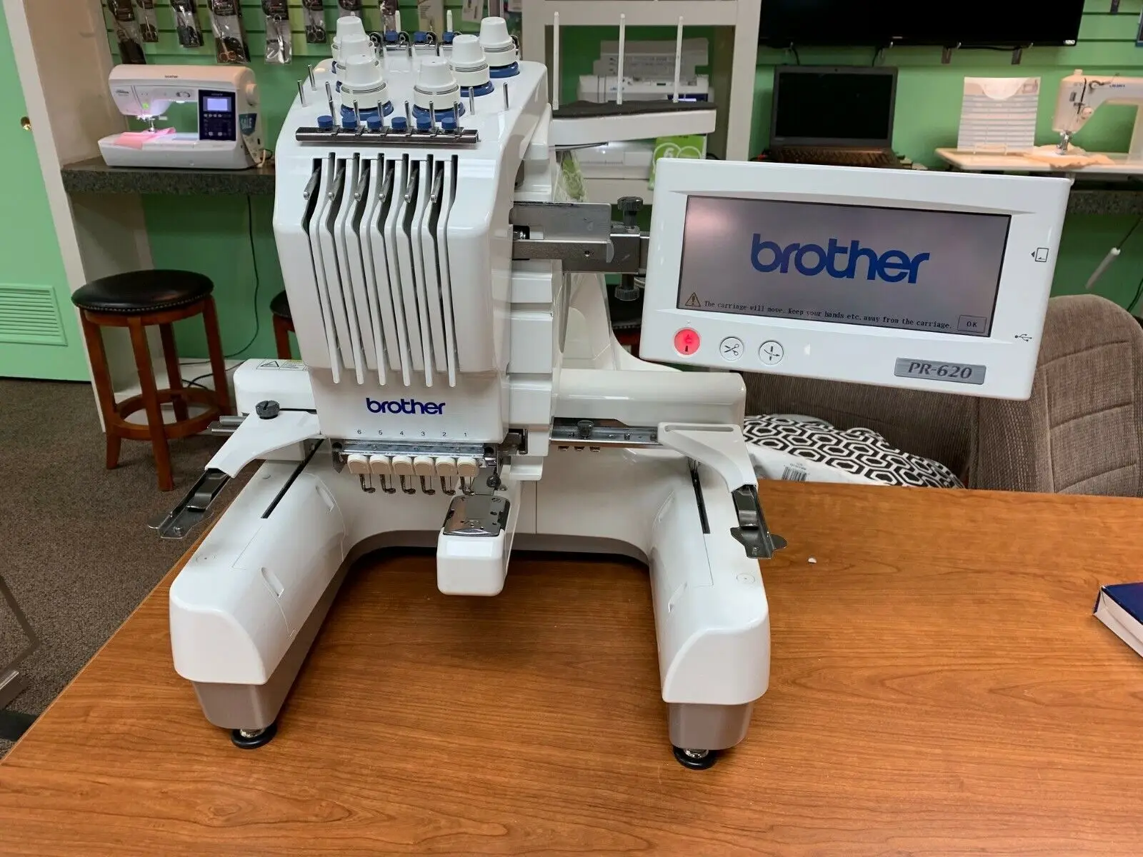 PROMO OFFER Brother 6 Needle Embroidery Sewing Machine Model PR-620 Professionally Serviced shipping